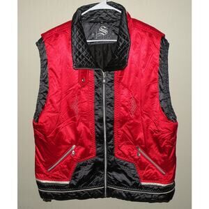 Sportalm Kitzbuhel Men’s 42 Zipper Insulated Puffer Ski Vest Red Black Austria